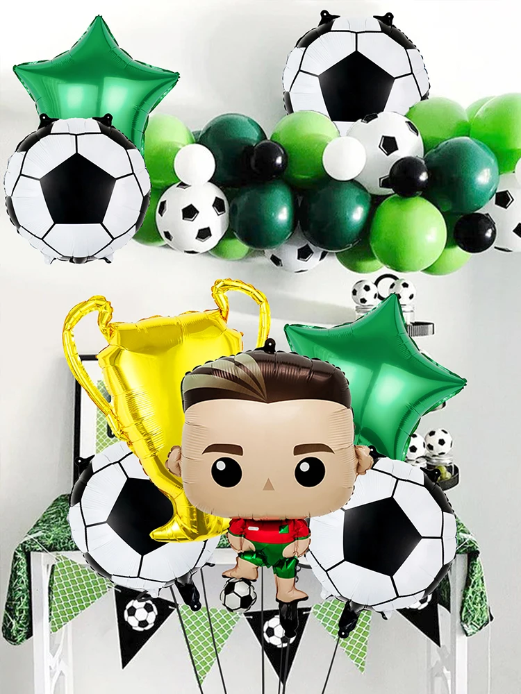 1/8 Stück Fußball-Geburtstagsparty-Ballonset, Meistertrophäe, Fußballspiel, Geburtstagsparty-Dekoration – Detail 7