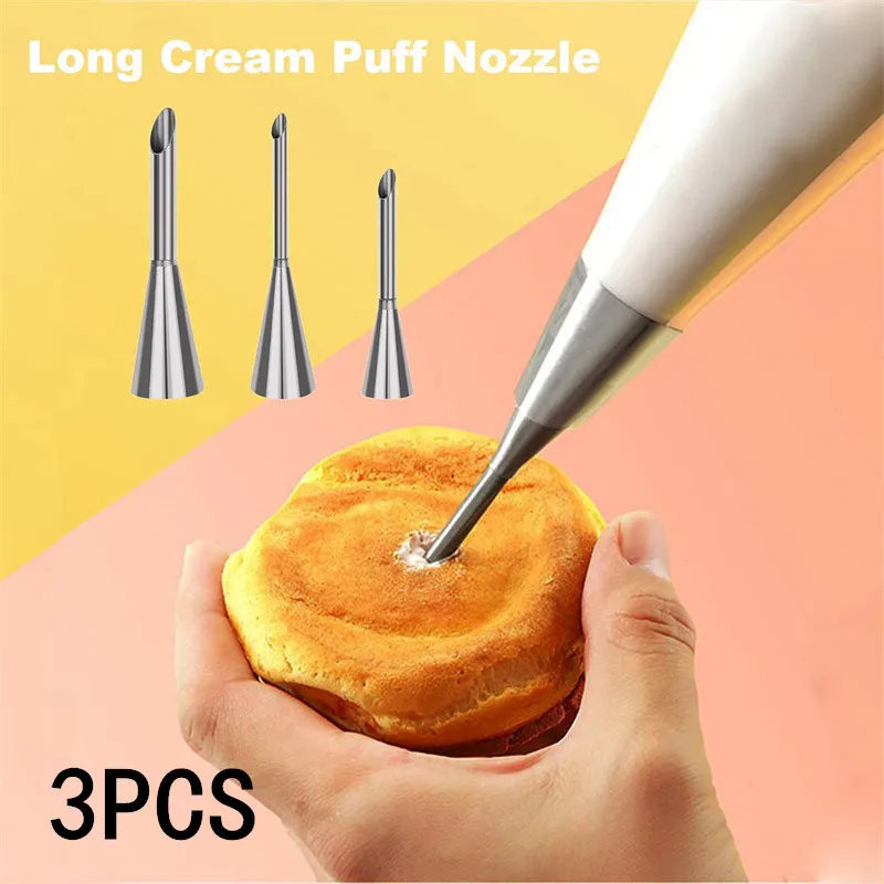 1/3 stücke Puff Gebäck Spritztüse Set Edelstahl Dekorieren Tipps für Kuchen Cupcake Cookie Creme Icing Backen Werkzeuge für Bäcker