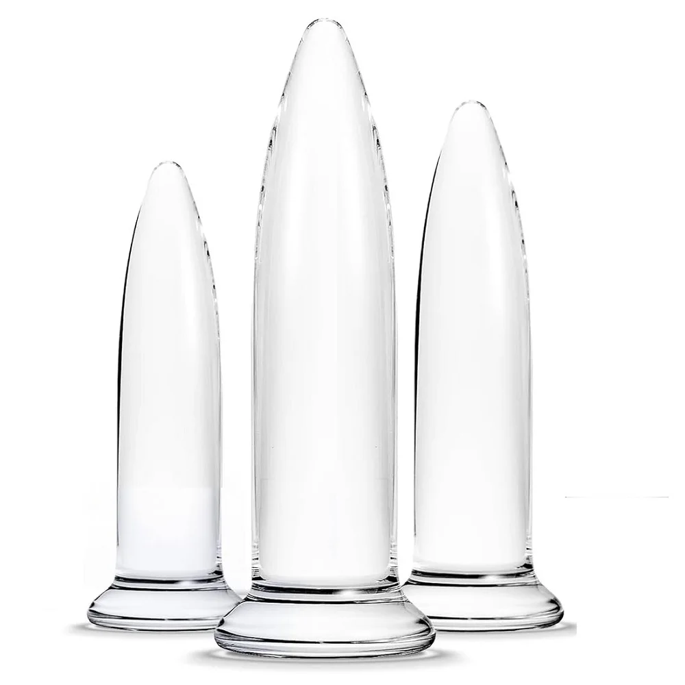 Glass Anal Dilator Set Butt Plug Anal Dildo Pleasure G-spot Glass Plugs Ended Dildo Prostate Massager Sex Toy for Women Men