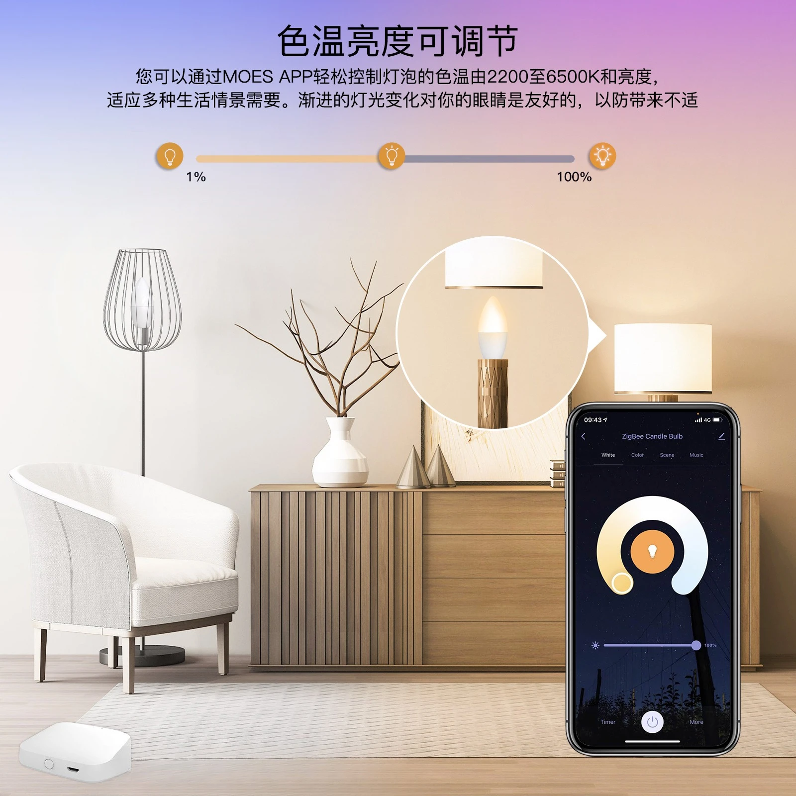 Smart Home LED Bulb Timing Music Rhythm Smart Bulb