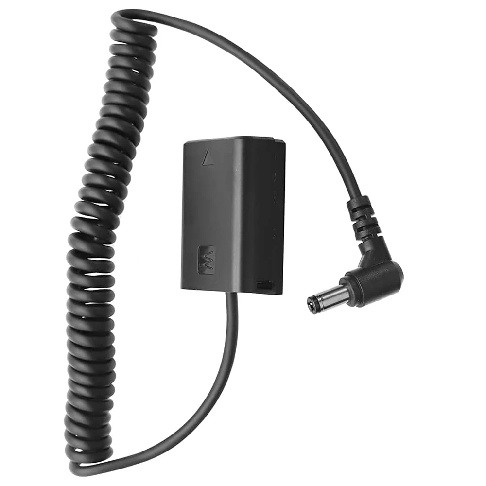 

DC5521 NP-FW50 Dummy Battery Pack Coupler Adapter with DC Male Connector Power Coiled Cable For Sony Alpha 7 a7 a7S a7II a7R