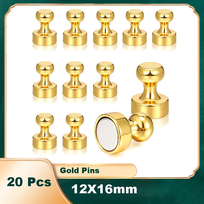 20Pcs Gold Push pin Office thumbtack Strong Neodymium Magnets Cones magnets Super Magnet pinboard Chess Magnetic push pins