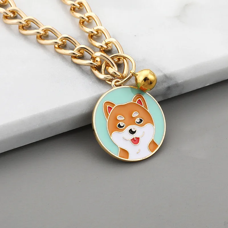 Cadena ajustable para el cuello del perro, Collar para mascotas, cadena de Metal moderna chapada en oro, cadena para cachorros, joyería para perros