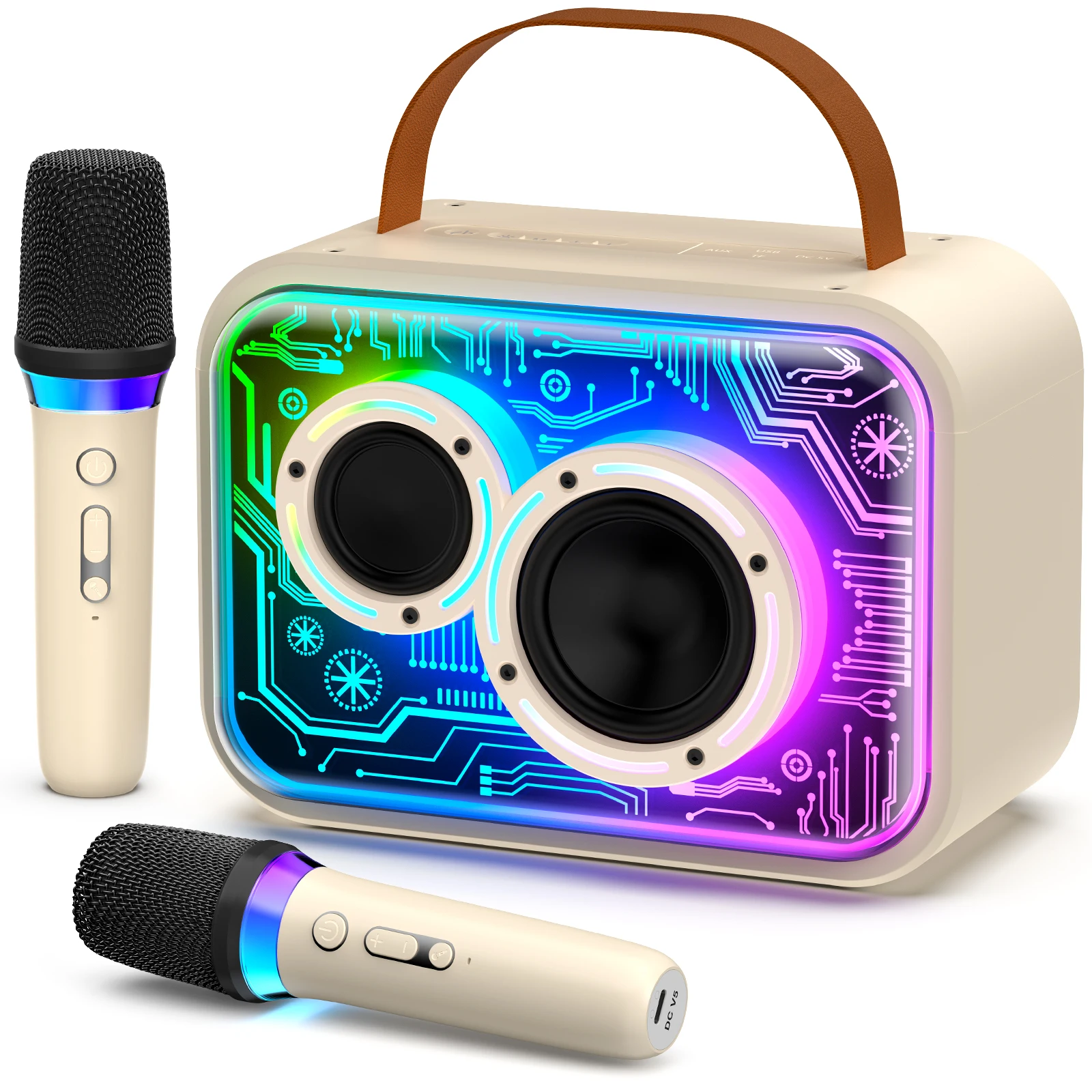 

Детская караоке-машина, мини-динамик Bluetooth с микрофоном для пения домашней вечеринки, Рождество, Хэллоуин, детский день рождения, Пасха