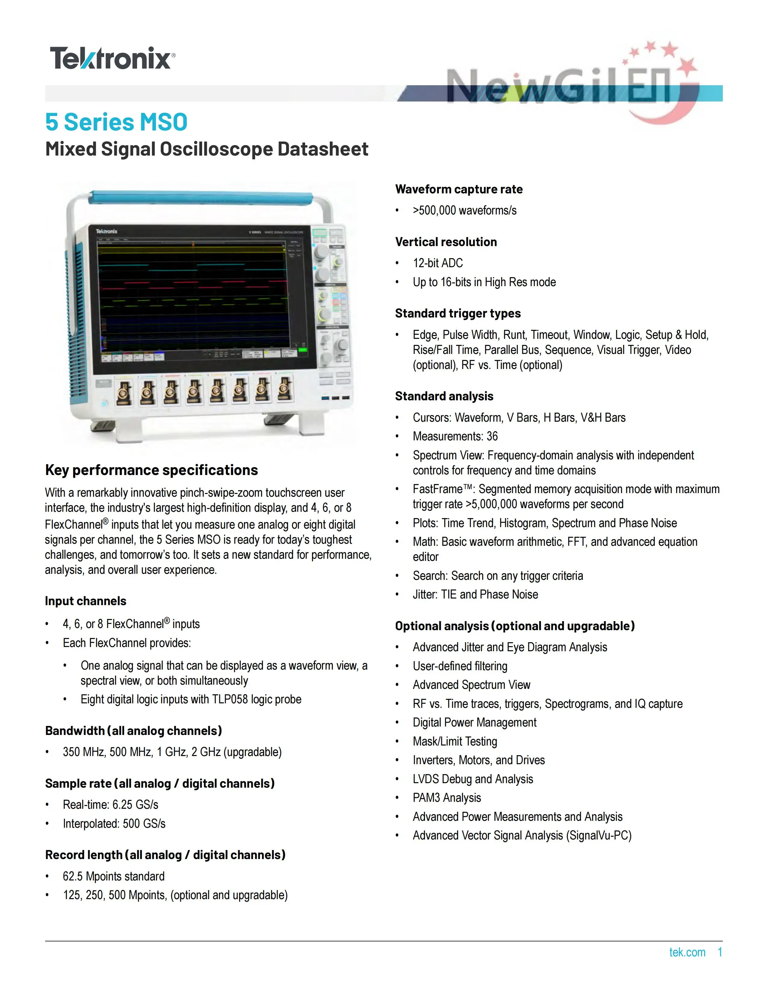 Tektronix MSO58 Osc…