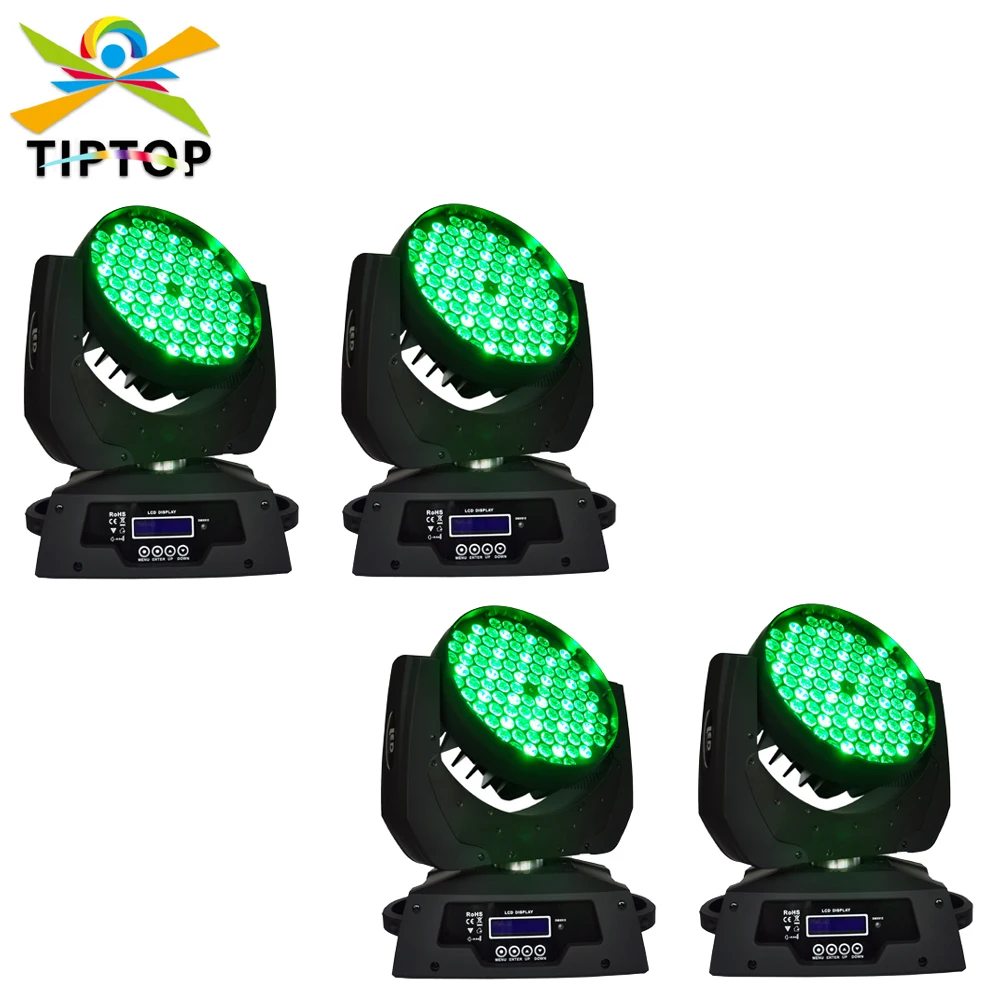 

TP-L608A 4pcs/lot 108x3W RGBW Led Moving Head Light LCD Wide Screen 12 DMX Channels 1 Year Warranty Led Stage Wash Light