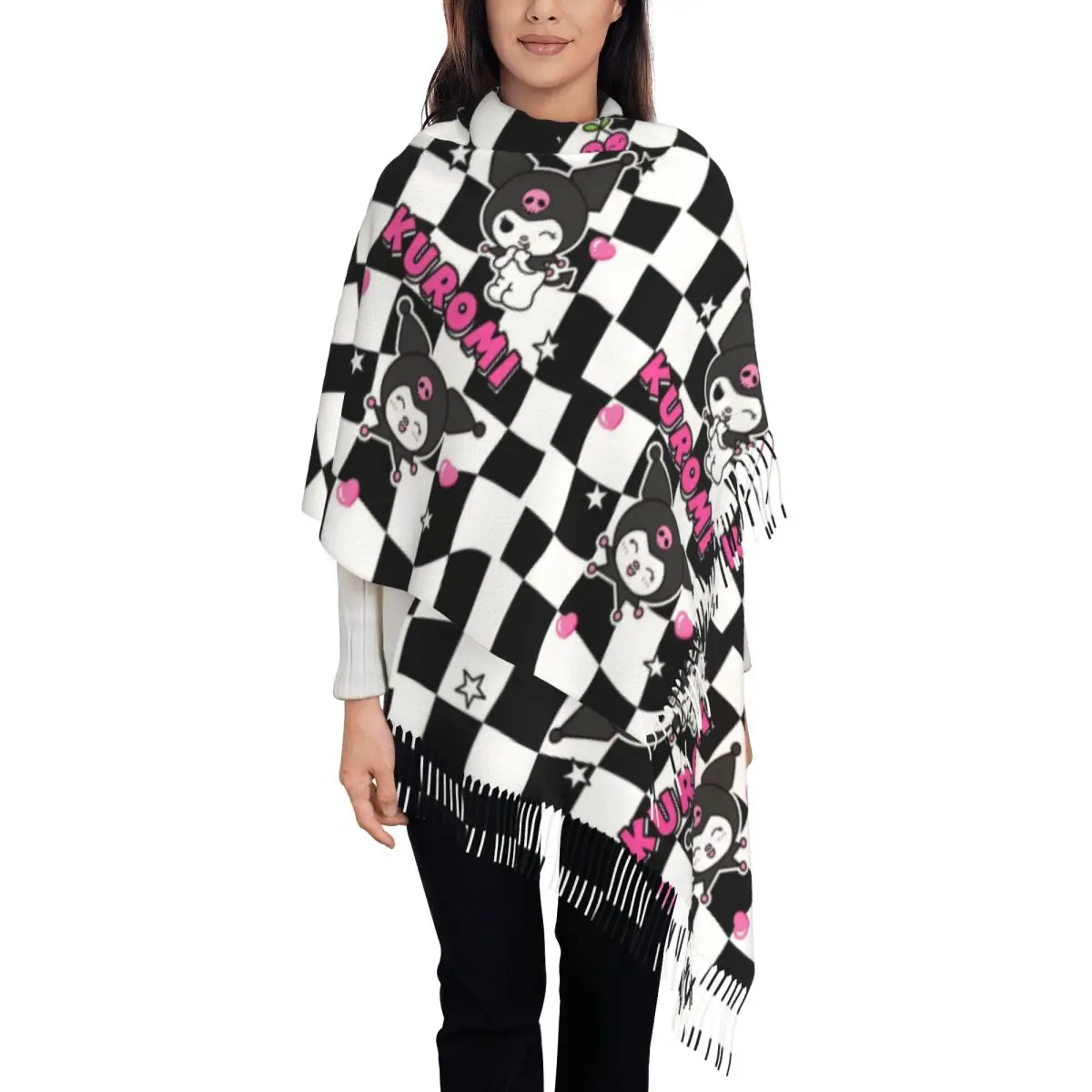 

Custom Printed Images Kuromi Anime Scarf Men Women Winter Fall Warm Scarves Shawls Wraps