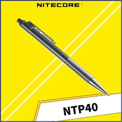 NITECORE NTP40 CNC TC4 Titanium Alloy Mechanical Pencil Daily Writing Sketching Cartooning Self-defense EDC Tactical Pen