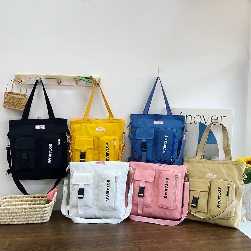 

Вместительный холщовый рюкзак для женщин, универсальная повседневная сумка через плечо для студентов, сумка на два плеча Flying Blue Valley