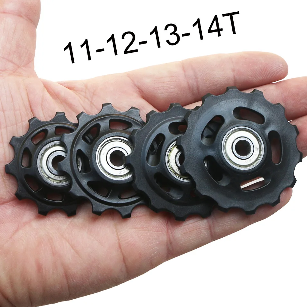 11T 12T 13T 14T Bearing Pulley Bicycle MTB Road Rear Guide Wheel Bike Jockey Rear Derailleur Pulley Roller for Shimano Repair