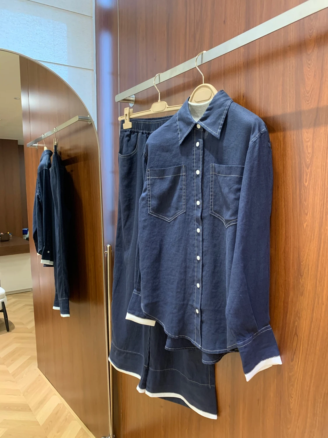 2026Women's Autumn Linen Shirt and Wide-Leg Pants Set