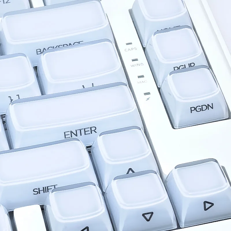 Jelly white key cap MDA height small full set 130 key PC transparent magnetic axis keyboard