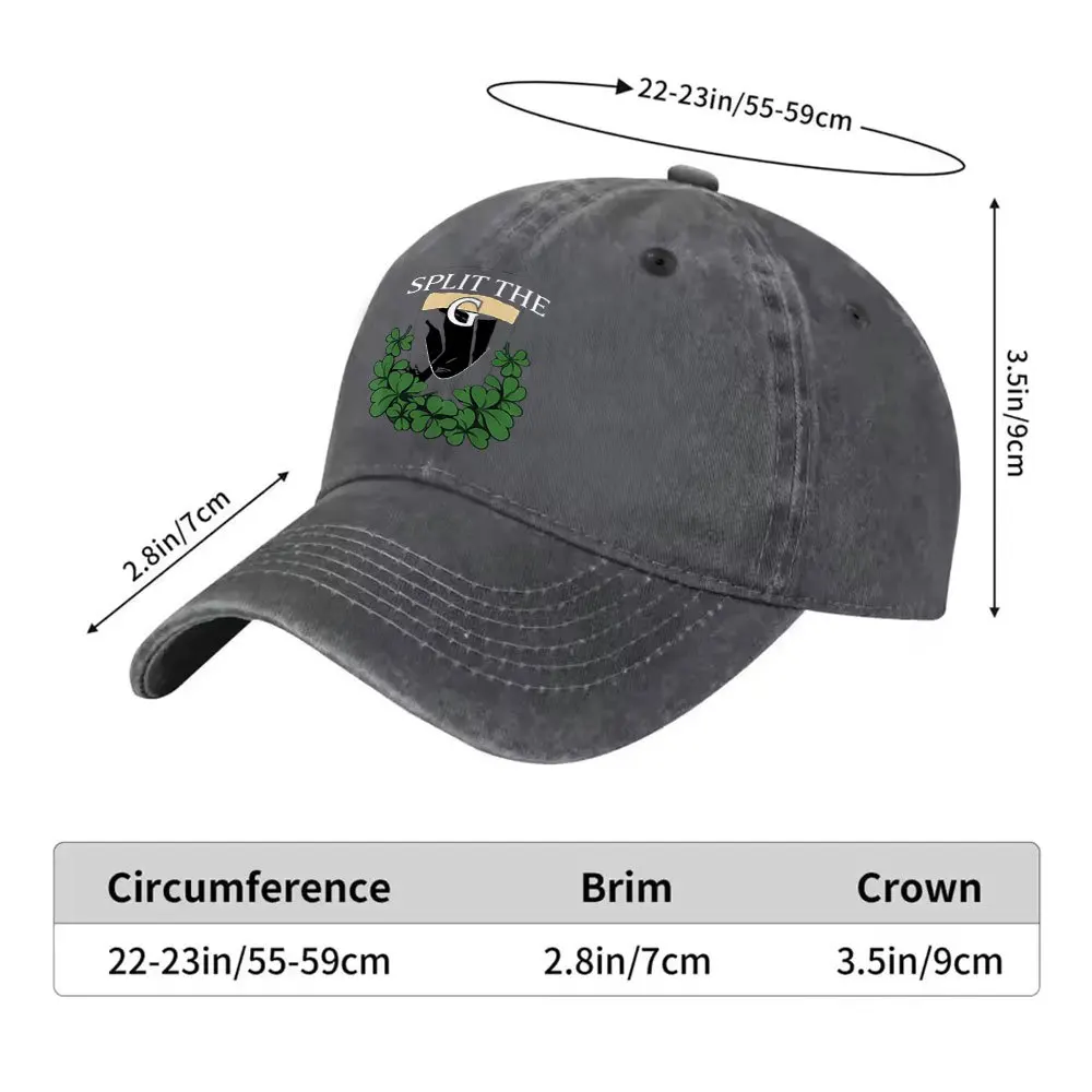 Split The G Print Distressed Baseball Cap Unisex Adjustable Cotton Hat for Outdoor Sports Travel