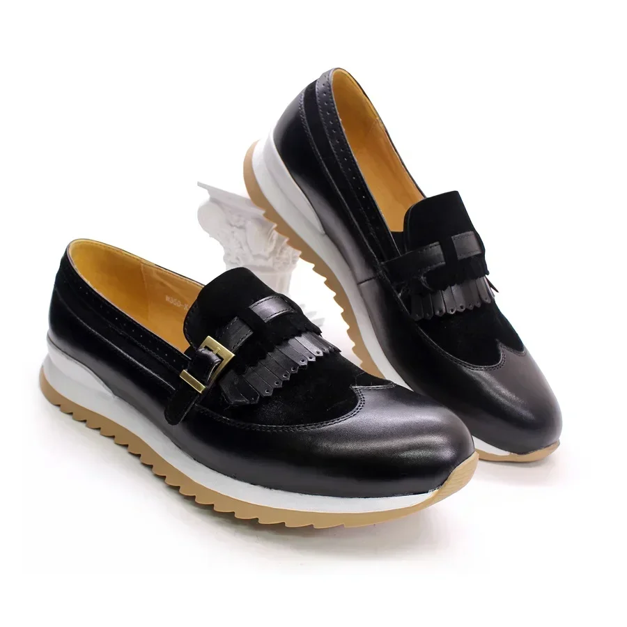 

Luxury Leather Men's Casual Formal Shoes Comfortable Handmade with Metal Buttons Suitable for Dates And Parties