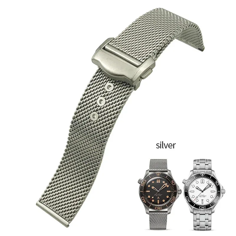 عالية الجودة 316L الفولاذ المقاوم للصدأ جديلة WatchbandFit ل أوميغا 007 سيماستر AT150 Speedmaster 300 سايكو حزام ساعة اليد 20 مللي متر