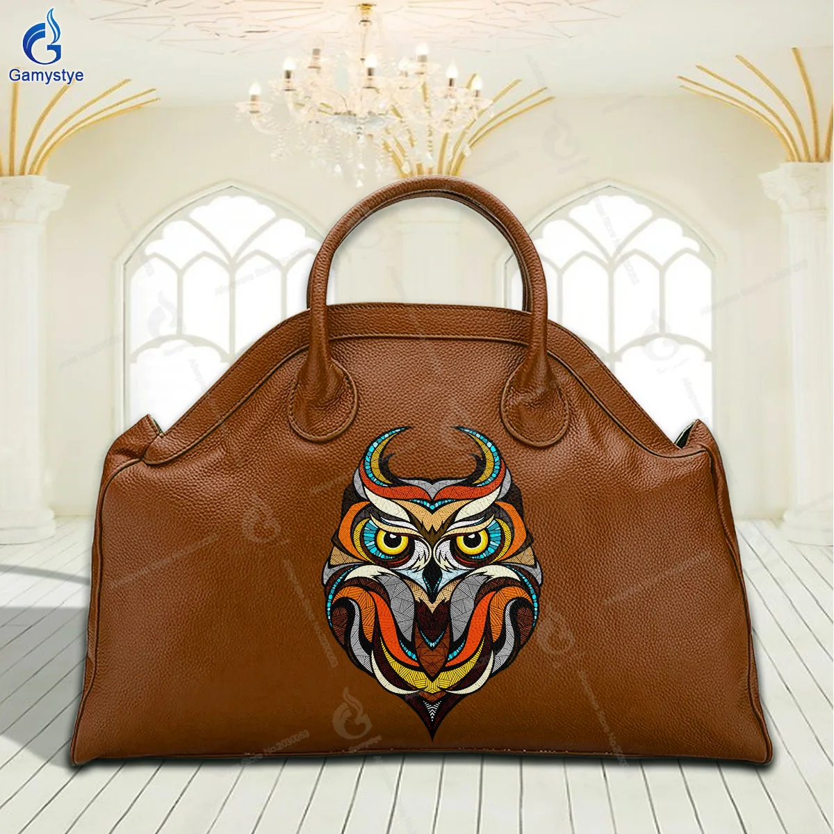 Graffiti Artisc Printed Colorful owl Bags Women'S Bags Promotion Luxury Women Bags Bolsos Mujer 100% Real Cowhide Leather School