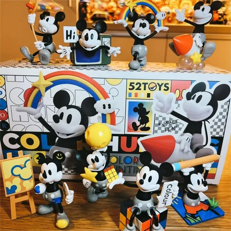 Disney Mickey Mouse Color Hunting Blind Box Surprise Box Action Figure Cartoon Model Mystery Box Collection Anime Toys Girl Gift