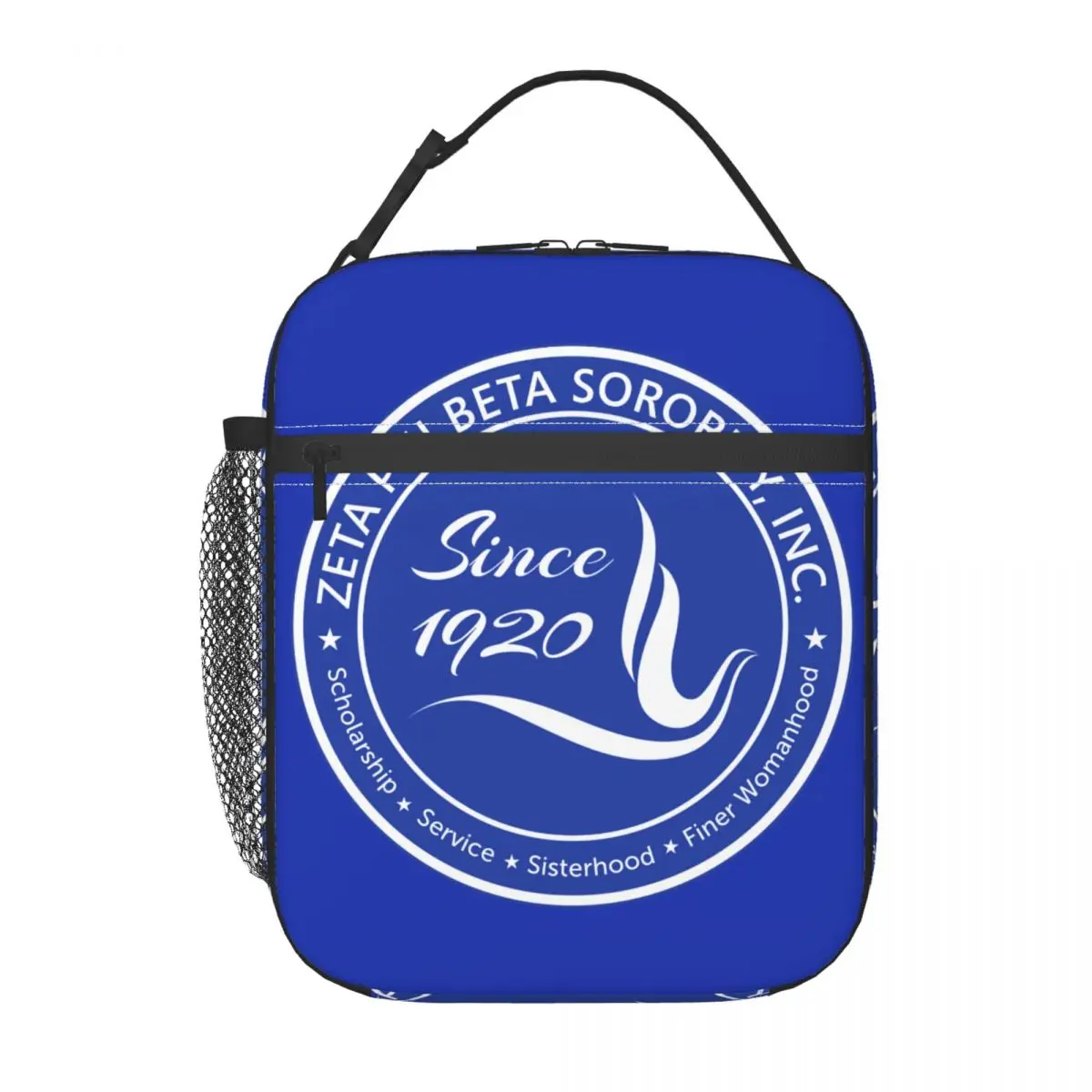 Zeta Phi Beta Logo Blue Insulated Lunch Bag for Outdoor Picnic Greek Letter 1920 ZOB Leakproof Thermal Cooler Bento Box Women