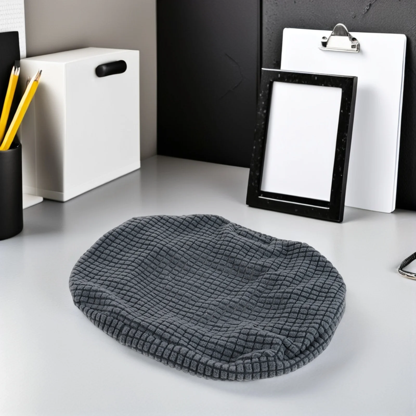 Office Computer Chair Headrest Cover Stretchable Dark Grey Headrest Sleeve For Gaming Work Chair Non-Slip Protector