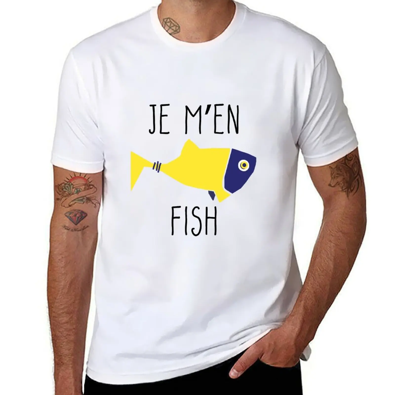 

Je m'en fish - expression franaise T-Shirt man t shirts cotton man graphic t shirt T-Shirt
