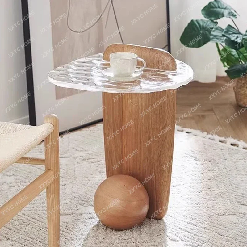 SLModern Coffee Tables Water Ripple  Side Table with Lamp Center Table for Living Room Home Decoration Accessories FurnitureTJ