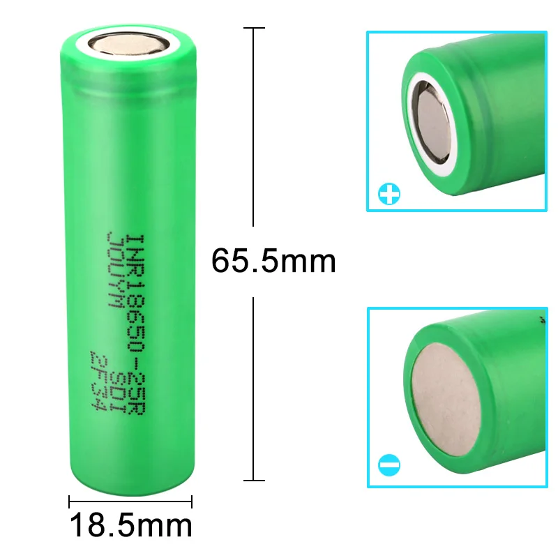 18650 بطارية INR18650 25R 3.7V 2500mAh عالية الحالي التفريغ خلية طاقة