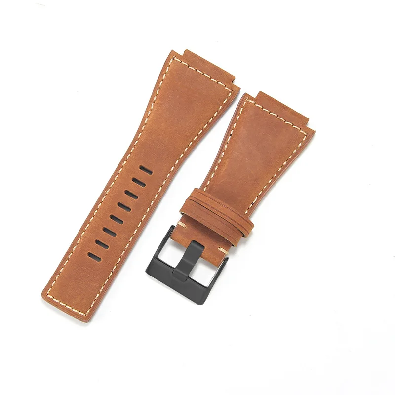 Genuine Leather Watch Strap for Bell Ross BR01/BR03 Premium Durable Stylish Replacement Man Slub Watchband Crazy Horse Bracelet