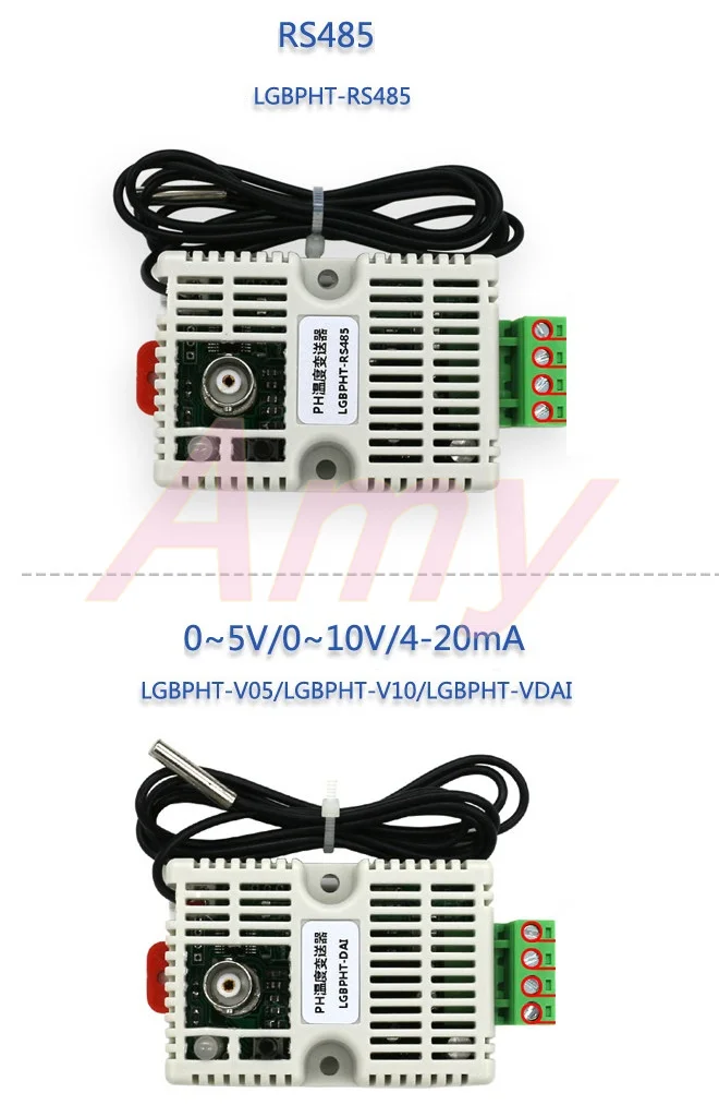 Imagem -02 - Módulo do Sensor do Transmissor da Temperatura do ph Tensão 05v 010v 420ma Rs485 Output Elétrodo Bnc