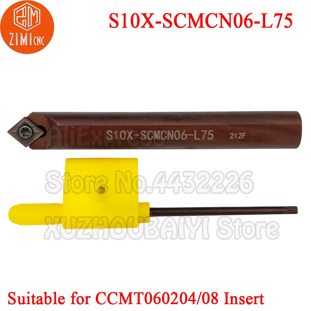 1P S10X-SCMCN06-L75 S10X SCMCN06-L75 S10X SCMCN06 L75 Draaien Gereedschap Cutter Toolholder En CCMT060204 CCMT060208 Carbide Insert