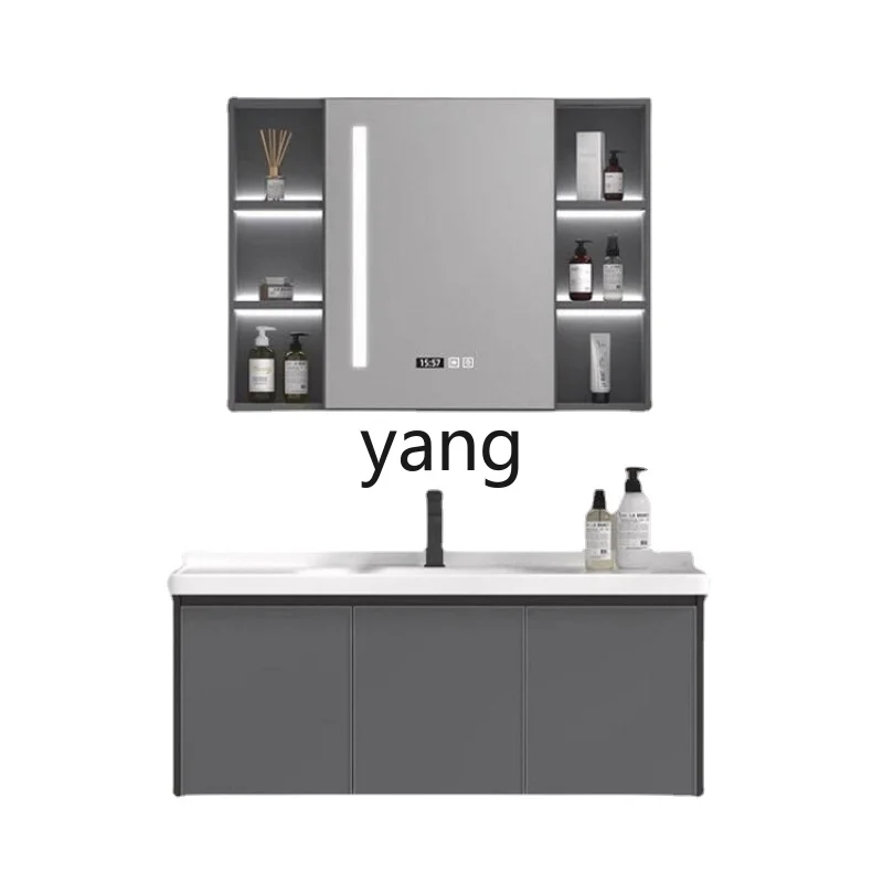 

Yhl Alumimum Bathroom Cabinet Bathroom Washbasin Combination Integrated Ceramic Sink Washstand Basin