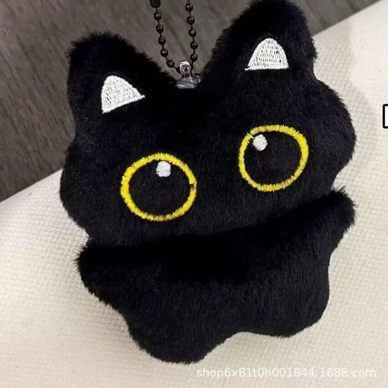 พวงกุญแจตุ๊กตาแมวดำคุณภาพสูง ตุ๊กตาส่งเสียง ของตกแต่งกระเป๋าเป้ พวงกุญแจ ของขวัญวันหยุด ของขวัญสำหรับคู่รัก