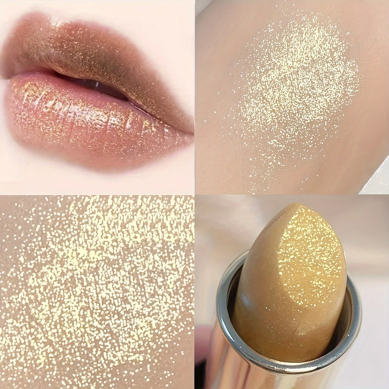 파인 쉬머 립스틱 비 페이딩 펄 쉬머 립스틱 스몰 골드 다이아몬드 오래 지속되는 모이스춰 라이징 스틱 컵 립밤