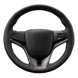 Black Steering Wheel Cover Hand-Stitched Soft Artificial Leather For Chevrolet Cruze 2009-2014 Aveo 2011-2014 Holden Cruze2010