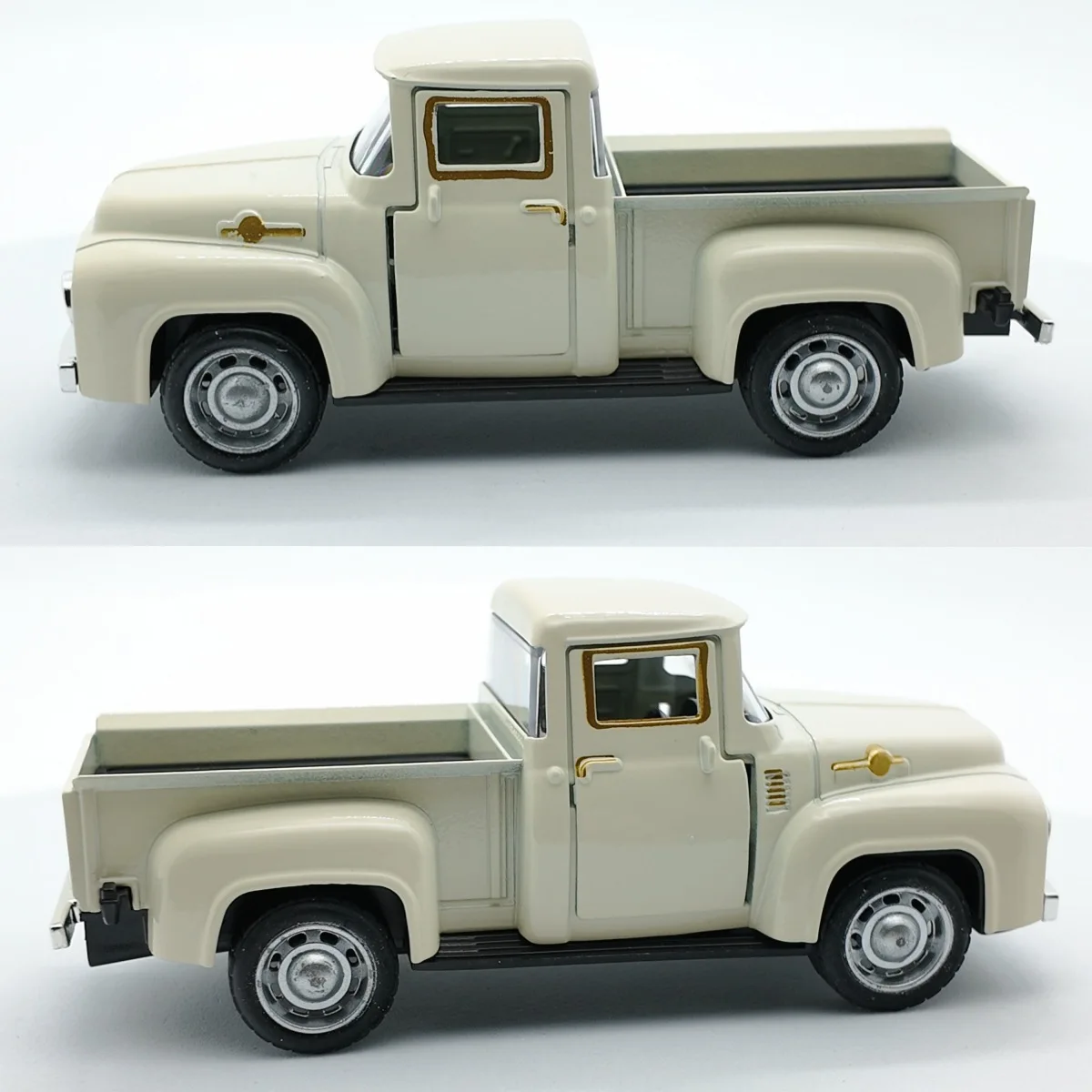 1:32 Classico vintage camioncino modello giocattolo auto funzione pull-back design dettagli realistici da collezione con porte aperte