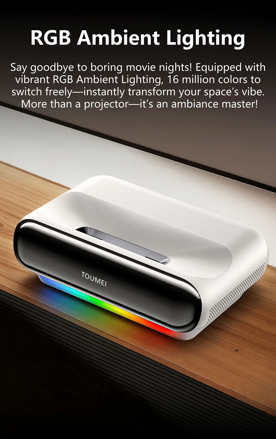 DLP Smart Ultra Short Throw Protable Proyector Full Auto Native 1080P 850ANIS Android GTV UST Video Projector 4k 3D MEMC HDR10+ view 6