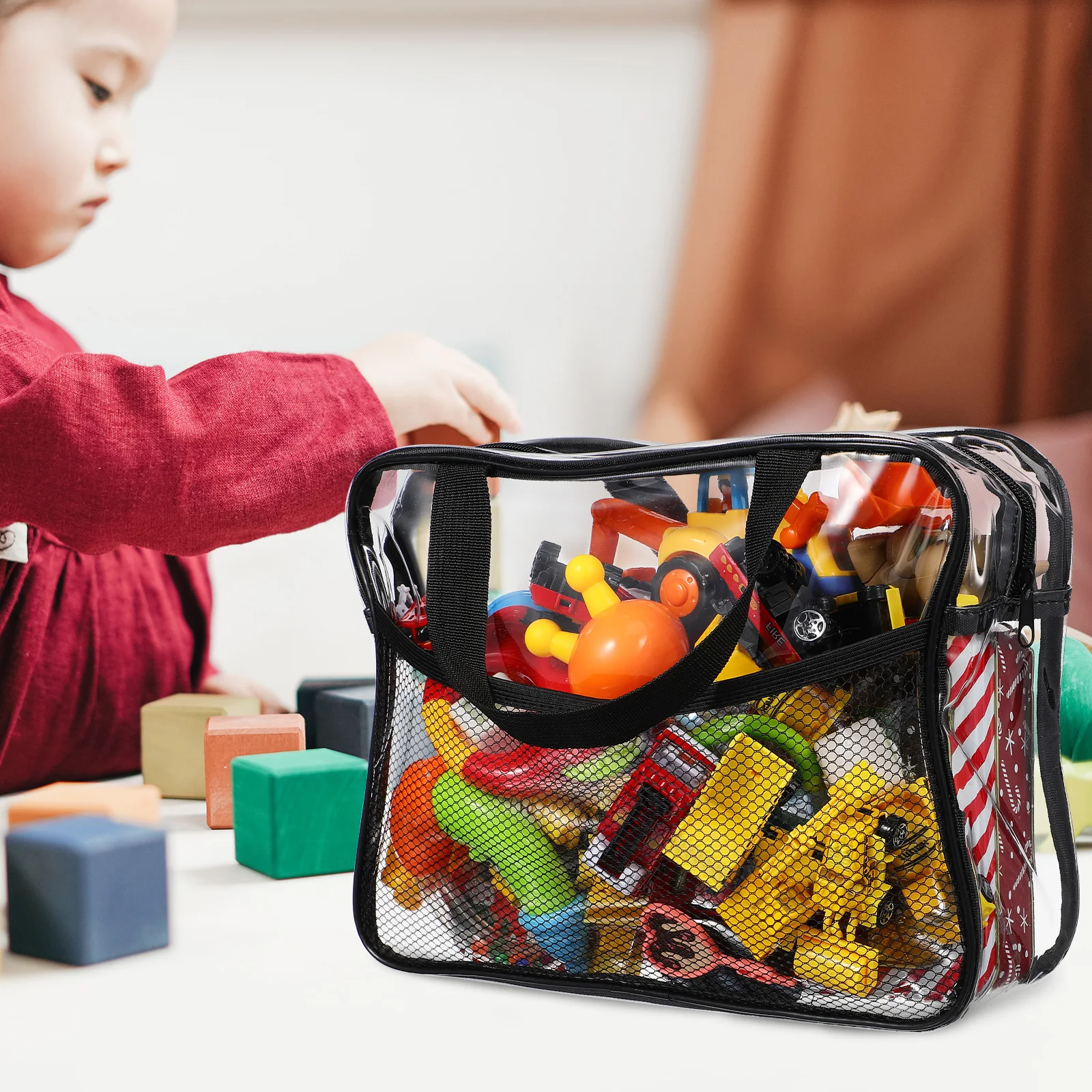 

4 Pcs Toy Storage Bag Children's Clear Make up Bags Makeup for Traveling Black Basket Organizer Toiletry Case Compact