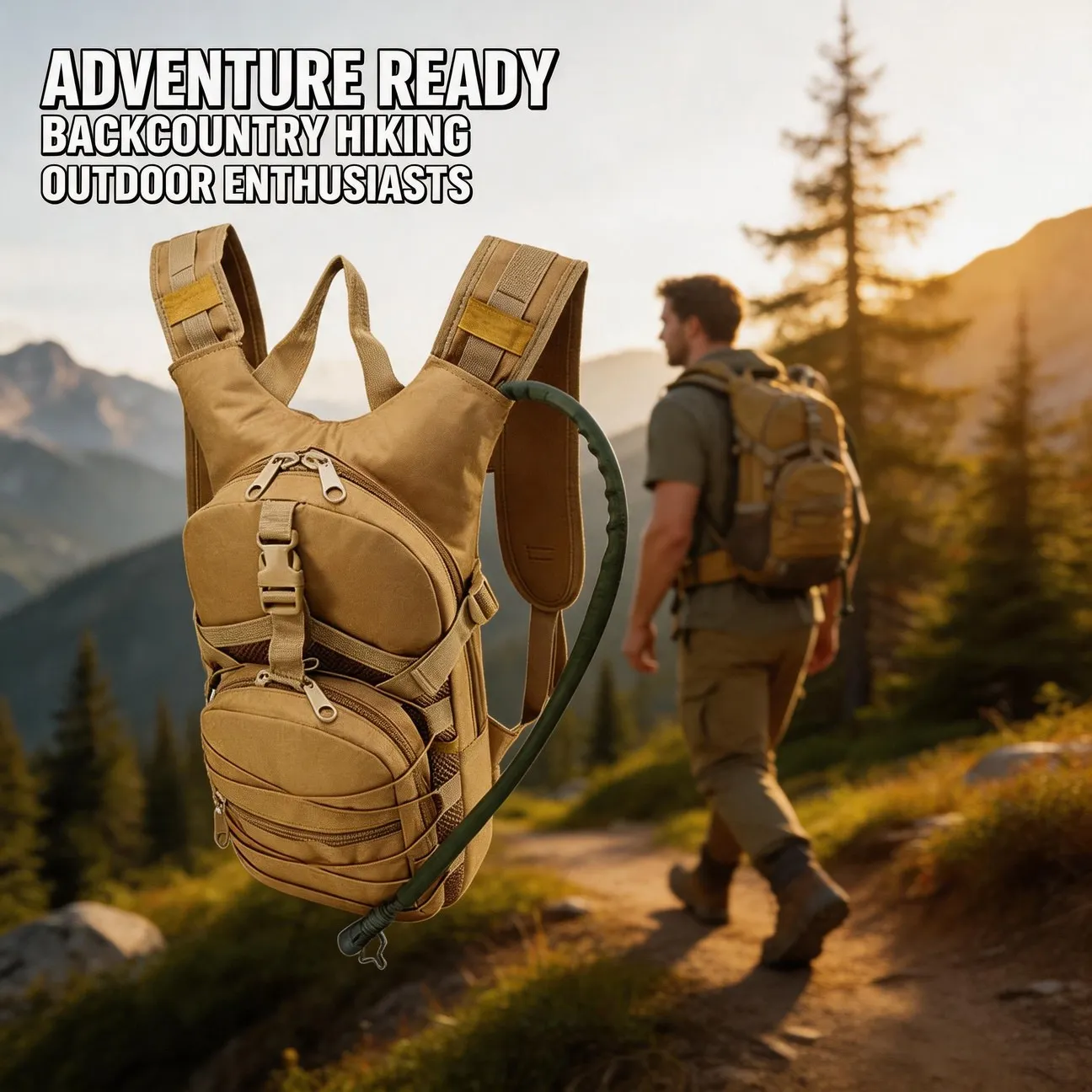 15L Hydration Rucksack with Water Bag and Bite Valve, Cycling Hiking Climbing Water Pack
