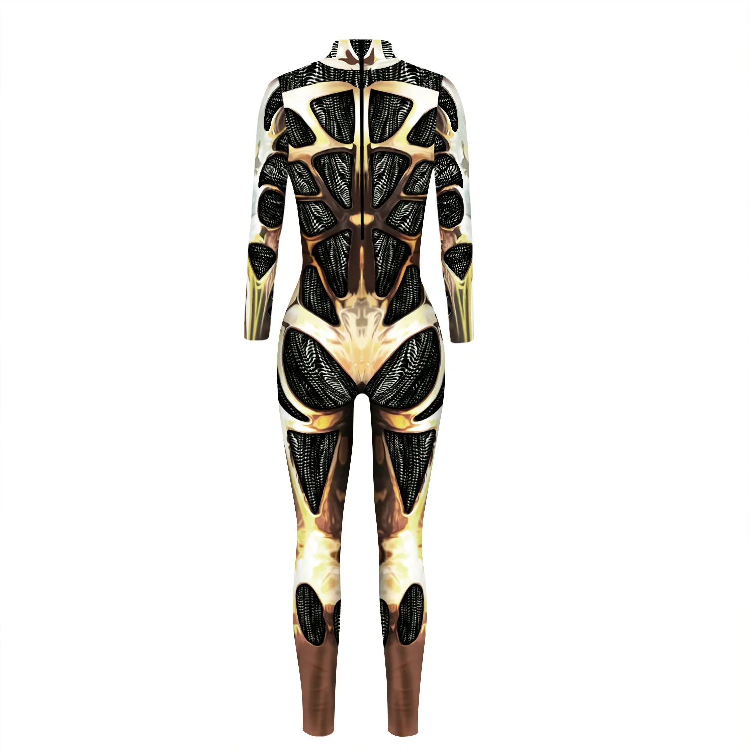 

Sexy Female Women Cosplay Costume Robot Steampunk Jumpsuit Catsuit Skeleton Cyberpunk Zentai Suit Halloween Bodysuit