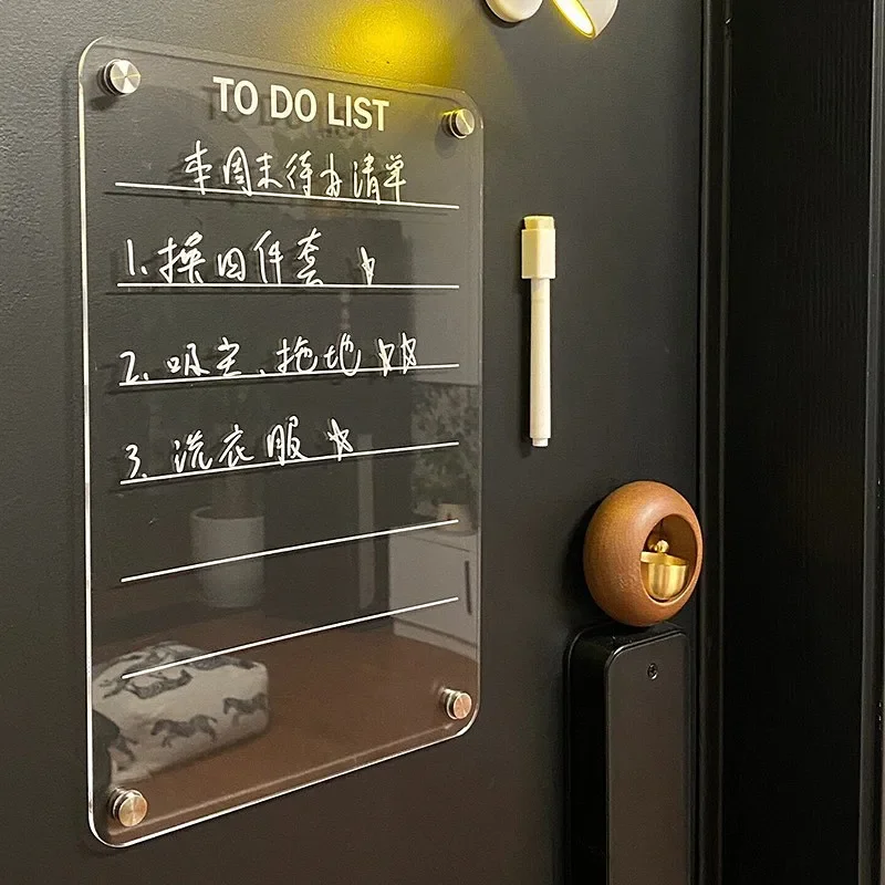 Magnetic Acrylic Dry Erase Board, Fridge Weekly To Do List Planner Board with White Marker