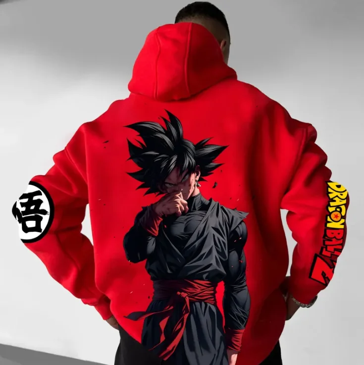 

Official Dragon Ball character printed hoodies for men, women and couples, loose and oversized street hoodies