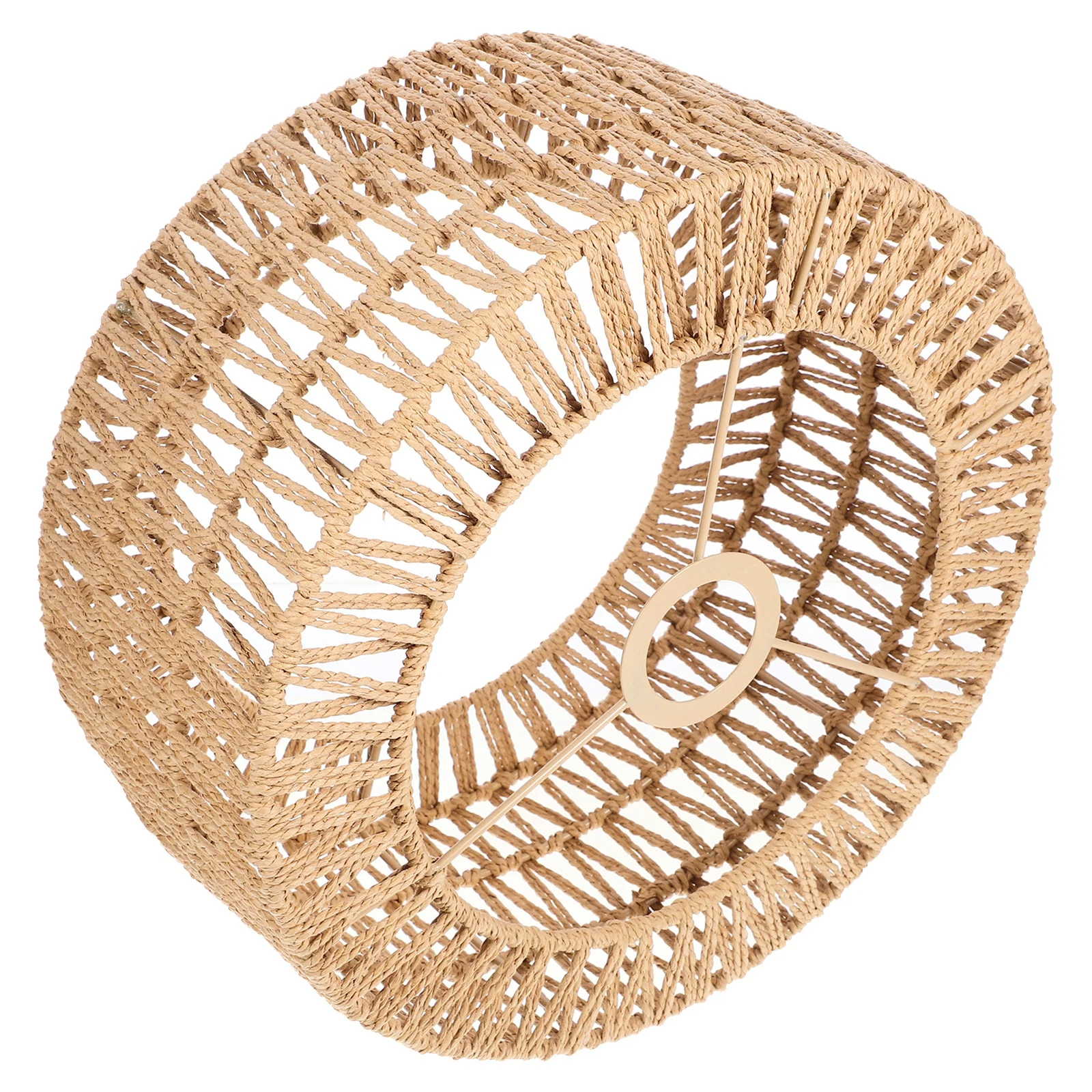 Grass Rope Woven Lampshade for Pendant Lamp Sturdy Structure Smooth Surface Gentle Texture L Size Straw Rope Lampshade