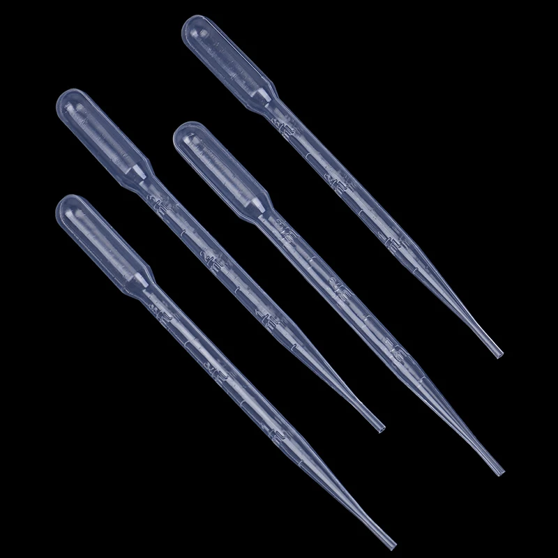 40pcs 3ML Practical Transparent Pipettes Disposable Safe Plastic Eye Dropper Transfer Graduated Pipettes Educational Supplies