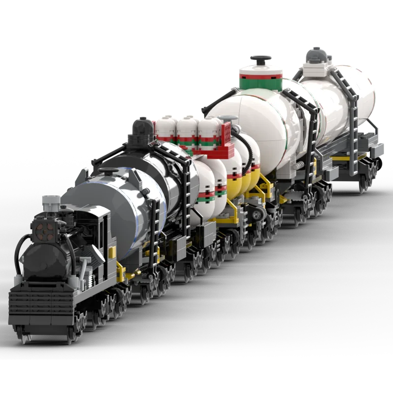 Geared Train Engine - Steam Locomotive Train Railway Express Modular Bricks Technical Model Building Blocks Kids Toys Gifts