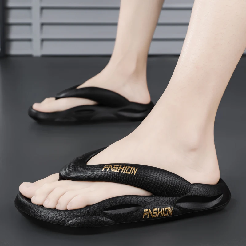 

Casual Men's Sandals Summer New Style Anti-Slip Thick Bottom Korean Version Fashionable Outdoor Wearable Thong Slippers