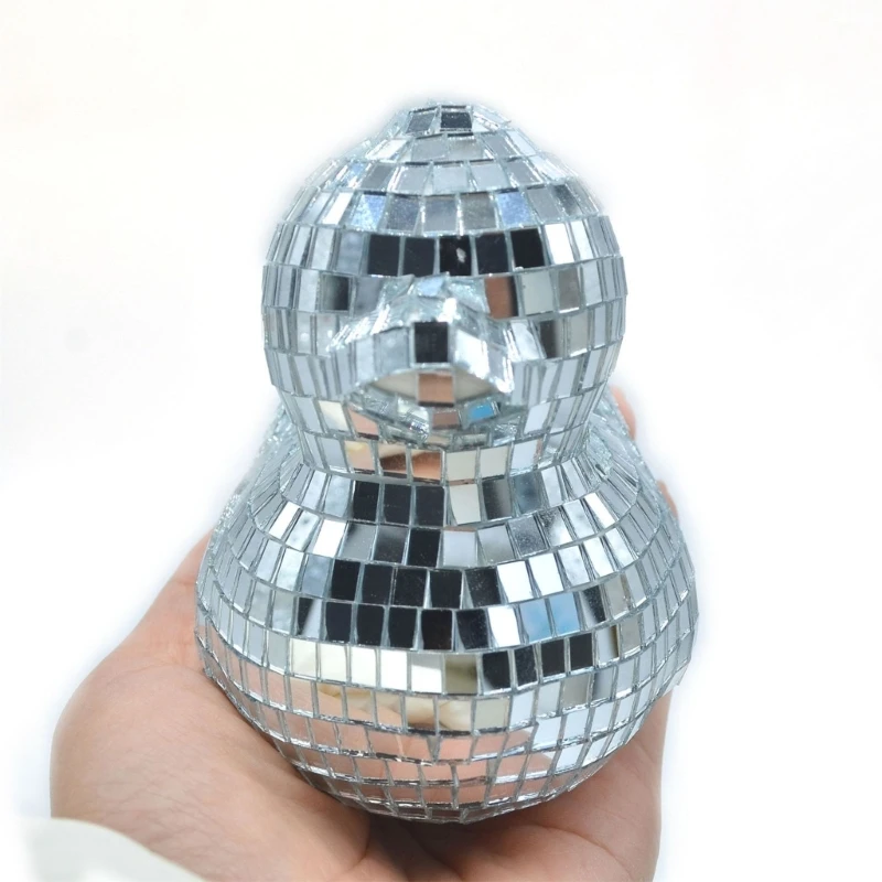 Fashion Silver Duck Glass Mirrored Figurine Fashionable Reflective Dsicos Ornament for Birthday Party Stage Decoration