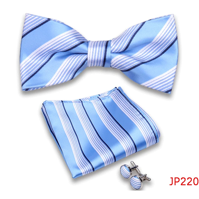 Klassische Herren Fliege Taschentuch Manschettenknöpfe Set Jacquard Fliege für Mann Hochzeit Business Schmetterling Knoten Geschenk Mann Zubehör – Detail 22