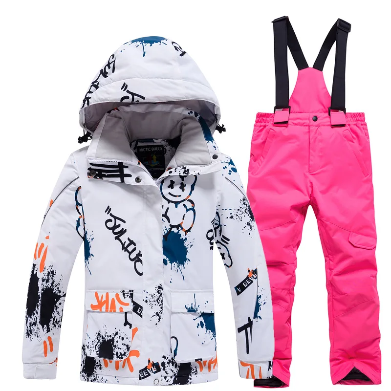 

-30℃ Boy girl skiing suit waterproof 5 6 7 8 9 10 11 12 13 14 15 year old children's snow clothing Warm snowboarding Coat pant