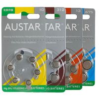 AUSTAR hearing aid batteries AST  A10, A13, A312, A675 for CIC BTE  ITC Hearing aids