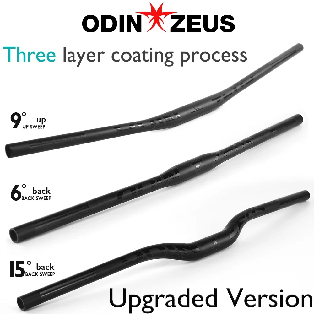 ODINZEUS carbon handlebar matte carbon  mountain bike flat/rise/9 degree carbon bike parts MTB Bicycle Handlebar 700/720/740mm