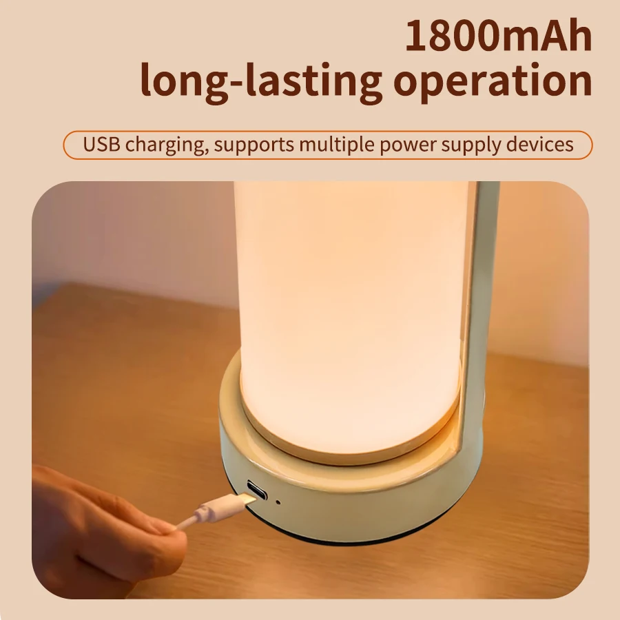LED ضوء الليل USB قابلة للشحن اللمس التبديل عكس الضوء الجدول مصباح في الهواء الطلق المحمولة مصباح معلق لغرفة النوم صالون مكتب الإضاءة